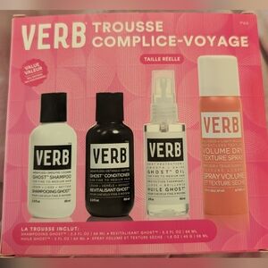 Verb Carry-On Friendly Kit Travel Size Shampoo Conditioner Oil And Dry Shampoo